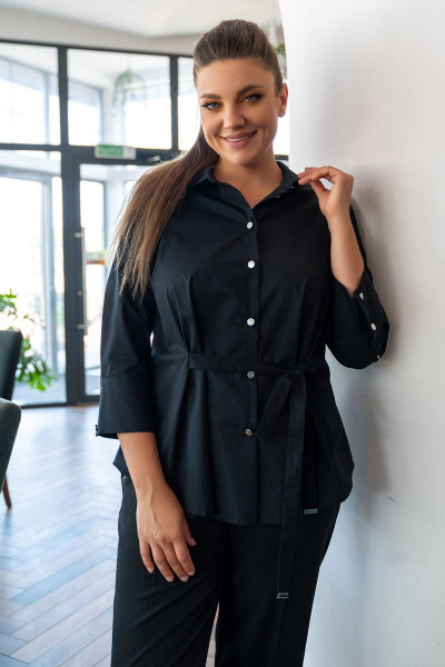 Блуза женская полурилегающего силуэта с застежкой на пуговицы Andina 116 - фото 10