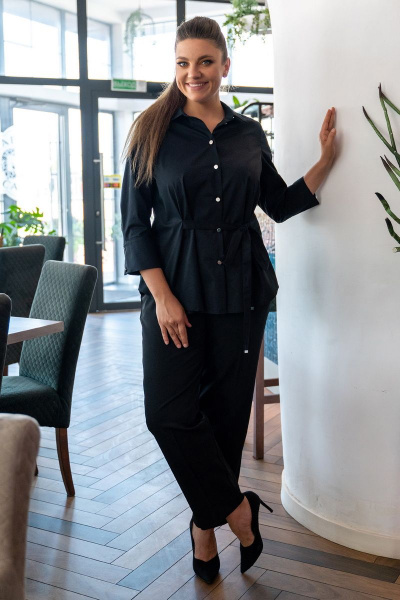 Блуза женская полурилегающего силуэта с застежкой на пуговицы Andina 116 - фото 8