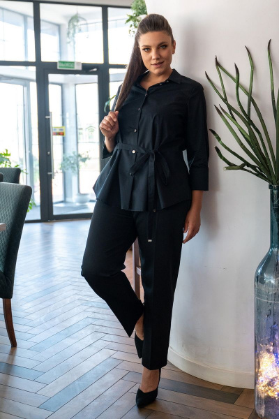 Блуза женская полурилегающего силуэта с застежкой на пуговицы Andina 116 - фото 5