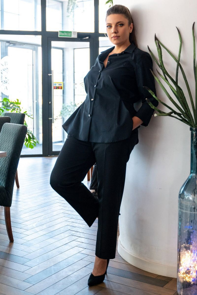 Блуза женская полурилегающего силуэта с застежкой на пуговицы Andina 116 - фото 4