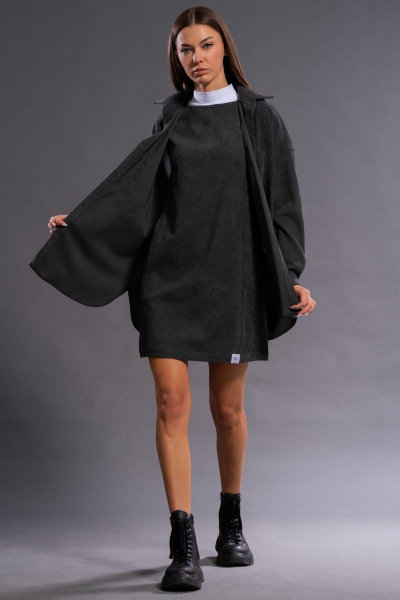 Платье с рубашкой из велюрового вельвета Kivviwear 31004134.02 - фото 10