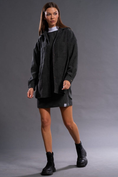 Платье с рубашкой из велюрового вельвета Kivviwear 31004134.02 - фото 8