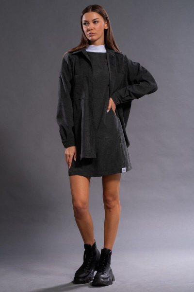 Платье с рубашкой из велюрового вельвета Kivviwear 31004134.02 - фото 5