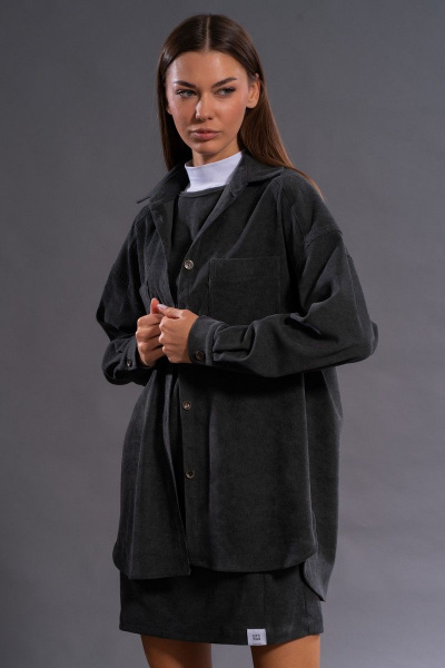 Платье с рубашкой из велюрового вельвета Kivviwear 31004134.02 - фото 2