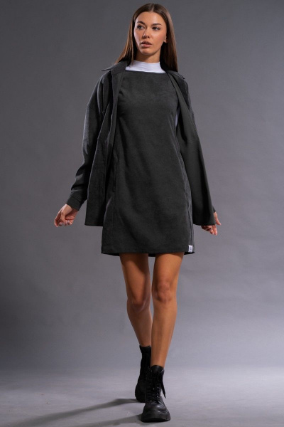 Платье с рубашкой из велюрового вельвета Kivviwear 31004134.02 - фото 1