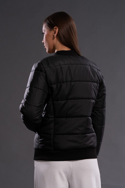Бомбер утепленный черный стильный утеплённый бомбер Kivviwear 3120.02 - фото 12