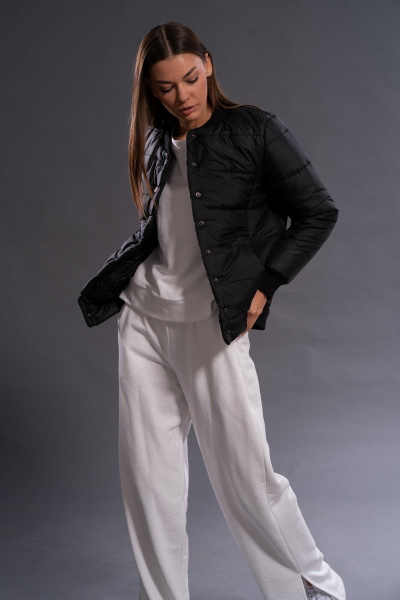 Бомбер утепленный черный стильный утеплённый бомбер Kivviwear 3120.02 - фото 2