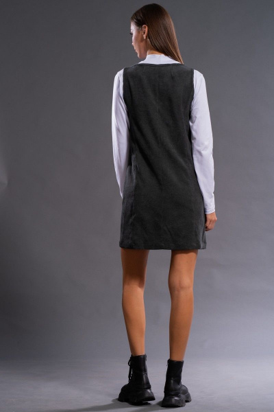 Короткое приталенное платье вельвет с эффектом велюра Kivviwear 4134.02 - фото 10