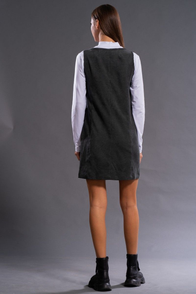 Короткое приталенное платье вельвет с эффектом велюра Kivviwear 4134.02 - фото 9