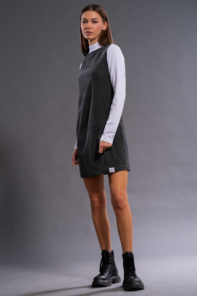 Короткое приталенное платье вельвет с эффектом велюра Kivviwear 4134.02 - фото 7