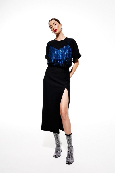 Джемпер ELLETTO 3682 черно-синий - фото 9