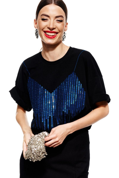 Джемпер ELLETTO 3682 черно-синий - фото 6