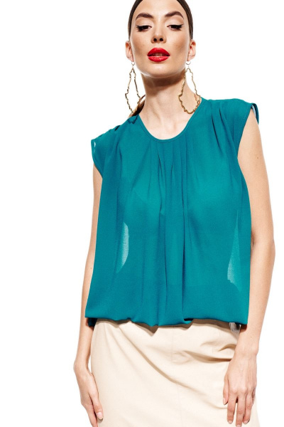 Блуза ELLETTO 3683 изумрудный - фото 2