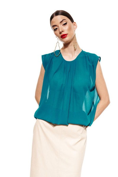 Блуза ELLETTO 3683 изумрудный - фото 1
