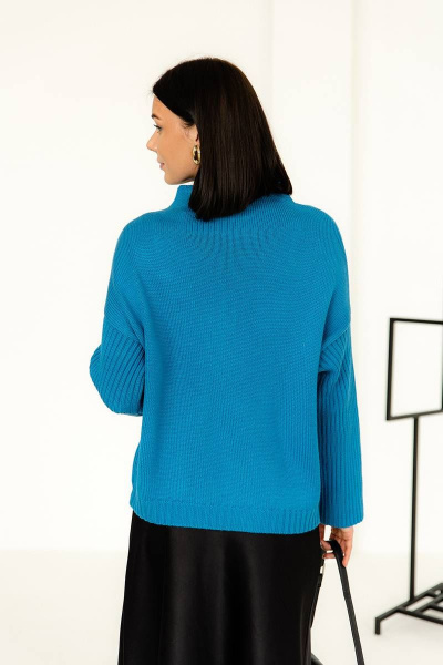 Базовый синий джемпер из трикотажа в демисезонье Romgil 941ШТЗ ярко-синий - фото 2