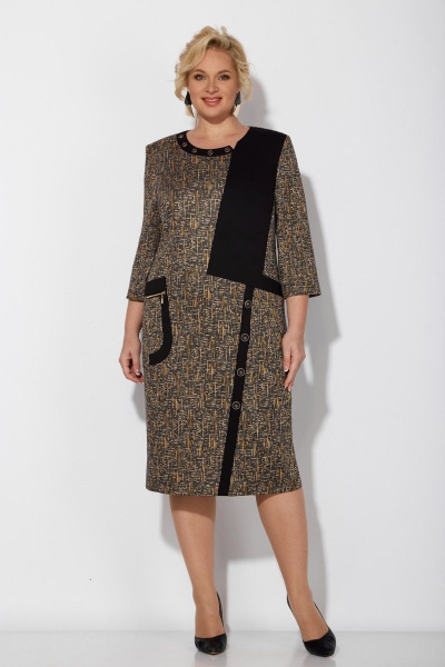 Платье Tellura-L 1709 горчичный - фото 2