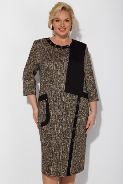 Платье Tellura-L 1709 горчичный - фото 3