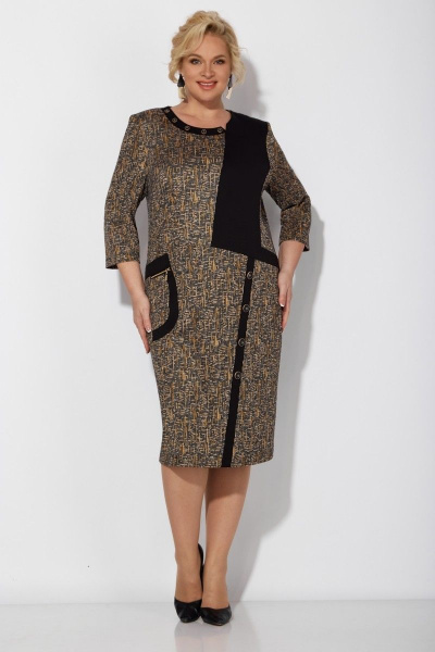 Платье Tellura-L 1709 горчичный - фото 1