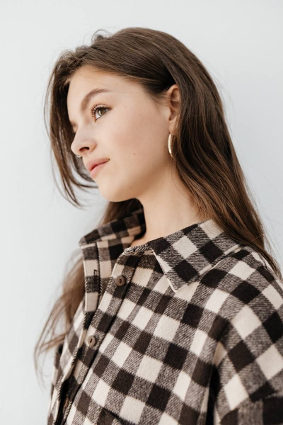 Рубашка SK Brand SK3778 клетка/коричневый-бежевый - фото 12