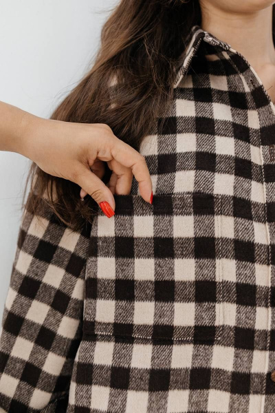 Рубашка SK Brand SK3778 клетка/коричневый-бежевый - фото 10