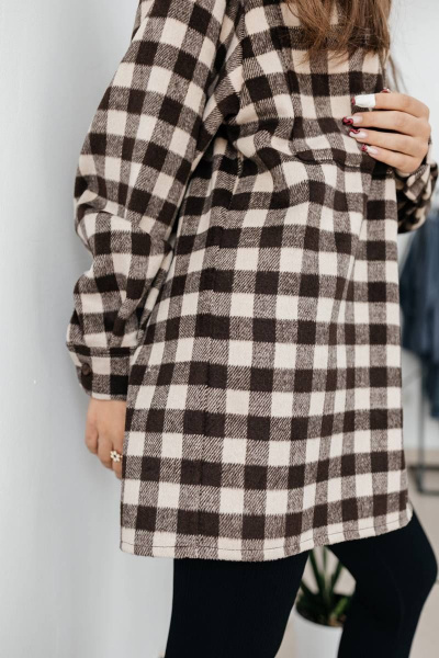 Рубашка SK Brand SK3778 клетка/коричневый-бежевый - фото 8