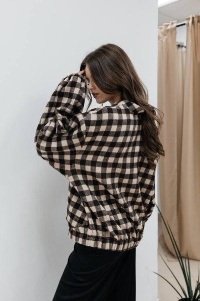 Бомбер SK Brand SK3781 клетка/коричневый-бежевый - фото 9