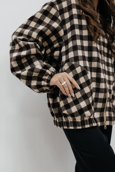 Бомбер SK Brand SK3781 клетка/коричневый-бежевый - фото 8