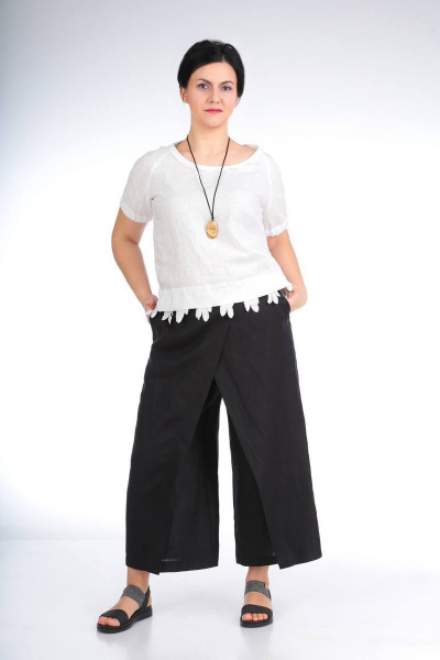 Комплект из льняных кюлотов и блузы для повседневного образа Ma Vie М530 - фото 1