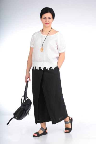 Комплект из льняных кюлотов и блузы для повседневного образа Ma Vie М530 - фото 2