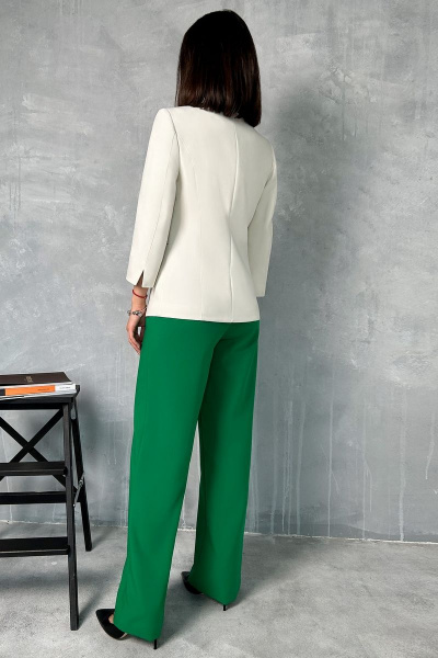 Классические женские брюки из поливискозной ткани с высокой посадкой Панда 13260z зеленый - фото 3