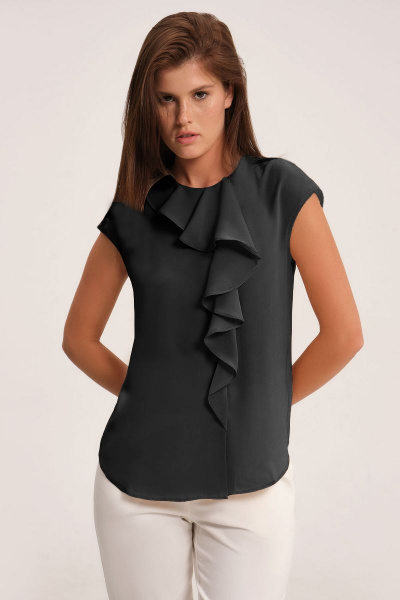 Блуза из шифона с длинным рукавом и свободным кроем Панда 153040w черный - фото 1