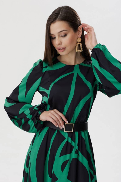 Круглогодичное платье из ткани с принтом и резинкой Lyushe 3609 - фото 10