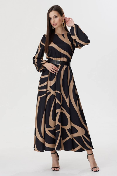 Нарядное платье с принтом и съемным поясом Lyushe 3613 - фото 2