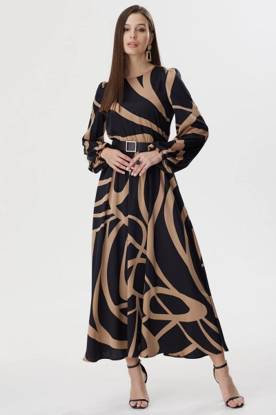 Нарядное платье с принтом и съемным поясом Lyushe 3613 - фото 7