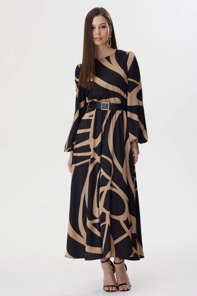 Нарядное платье с принтом и съемным поясом Lyushe 3613 - фото 6