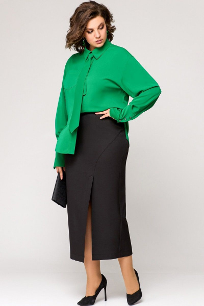Блуза EVA GRANT 7288-1 изумруд - фото 5