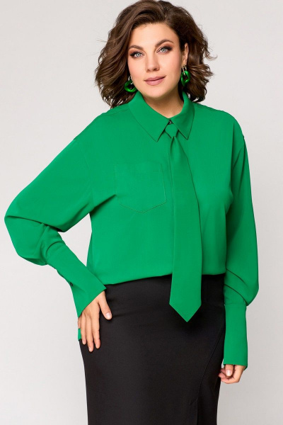 Блуза EVA GRANT 7288-1 изумруд - фото 2