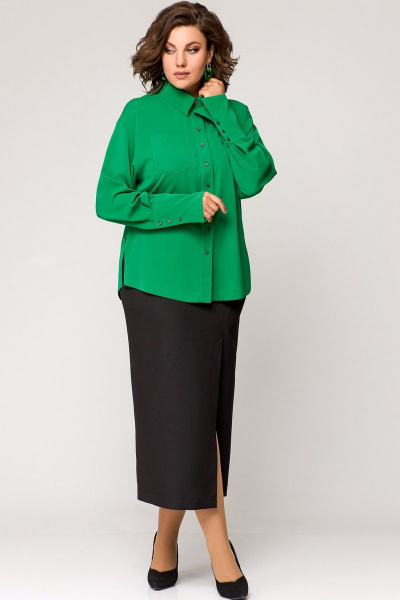 Блуза EVA GRANT 7288-1 изумруд - фото 3