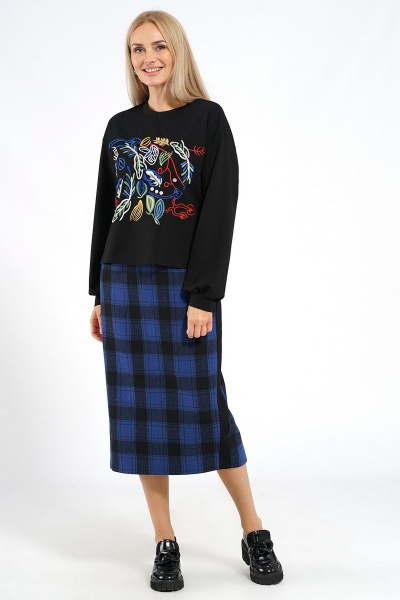 Джемпер, юбка Alani Collection 2021 синий - фото 1