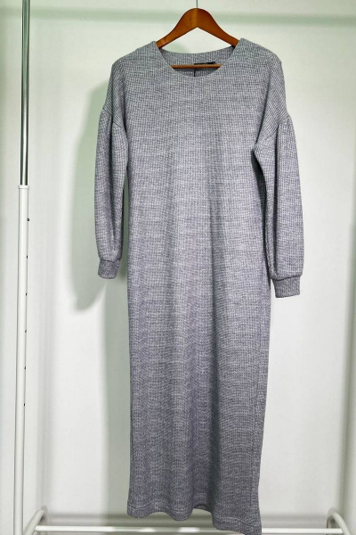 Трикотажное платье из вискозы с ремнем и объемным рукавом NiV NiV 3035 - фото 3