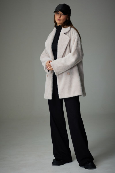 Белый трикотажный жакет с двубортной застежкой и карманами N.O.W. 1332 - фото 7