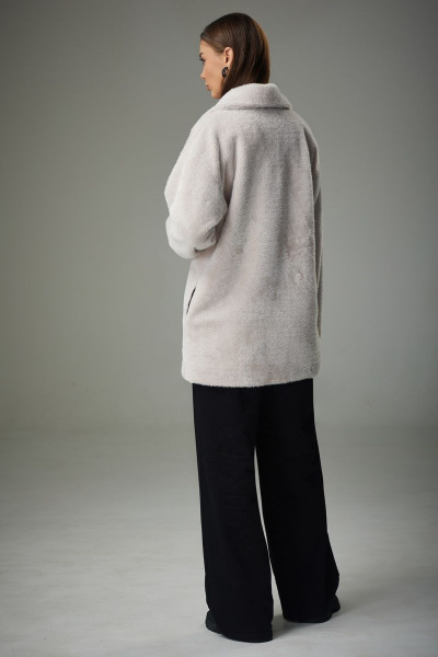 Белый трикотажный жакет с двубортной застежкой и карманами N.O.W. 1332 - фото 5