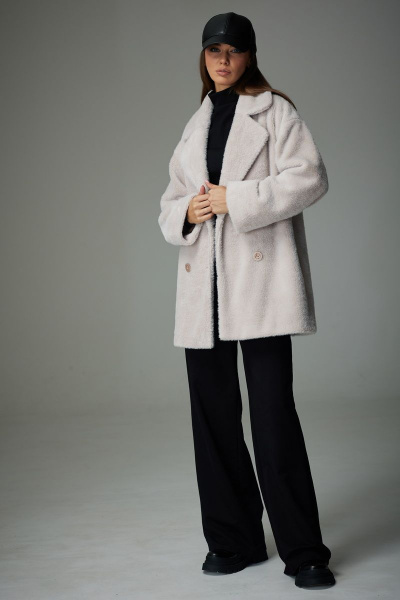 Белый трикотажный жакет с двубортной застежкой и карманами N.O.W. 1332 - фото 2