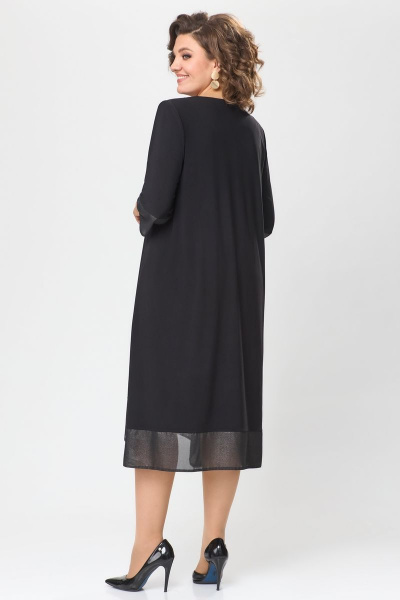 Классическое черное платье из шифона с съемными цветами Svetlana-Style 1908 черный - фото 2