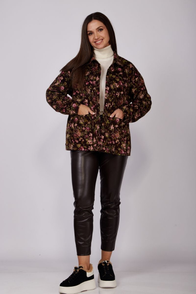 Коричневый повседневный вельветовый жакет с кулисой Anna Majewska 1528 - фото 2