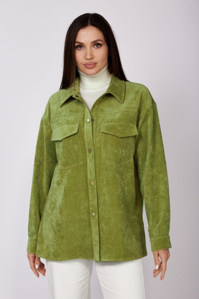 Зеленый жакет из вельвета с накладными карманами Anna Majewska 1527 яблоко - фото 7