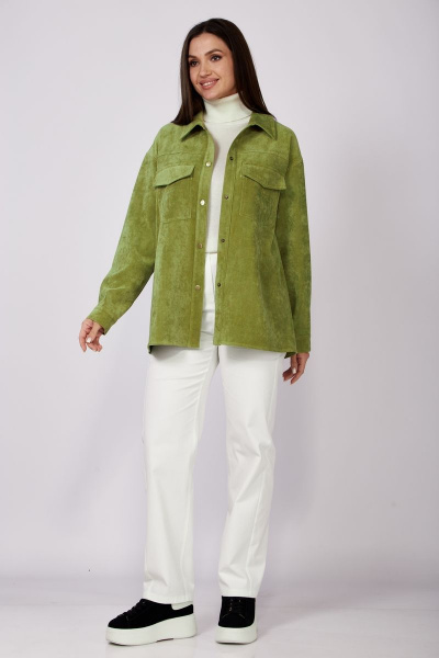 Зеленый жакет из вельвета с накладными карманами Anna Majewska 1527 яблоко - фото 3