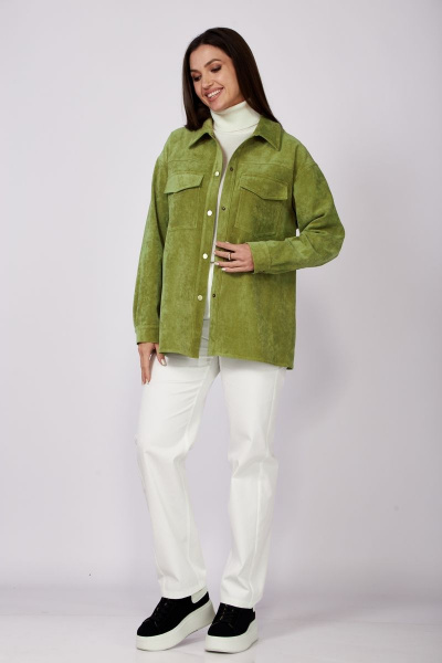 Зеленый жакет из вельвета с накладными карманами Anna Majewska 1527 яблоко - фото 2