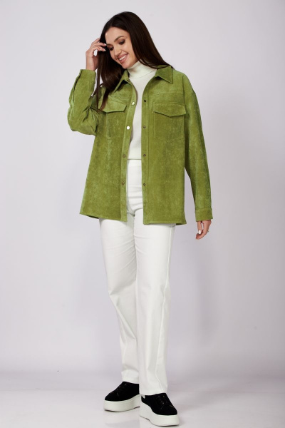 Зеленый жакет из вельвета с накладными карманами Anna Majewska 1527 яблоко - фото 1