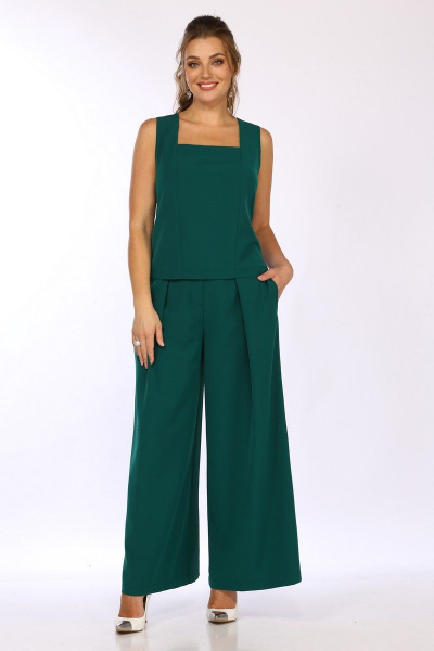 Комплект женский 3 предмета: блуза, брюки палаццо, жакет Matini 1.1622/1 изумруд - фото 10